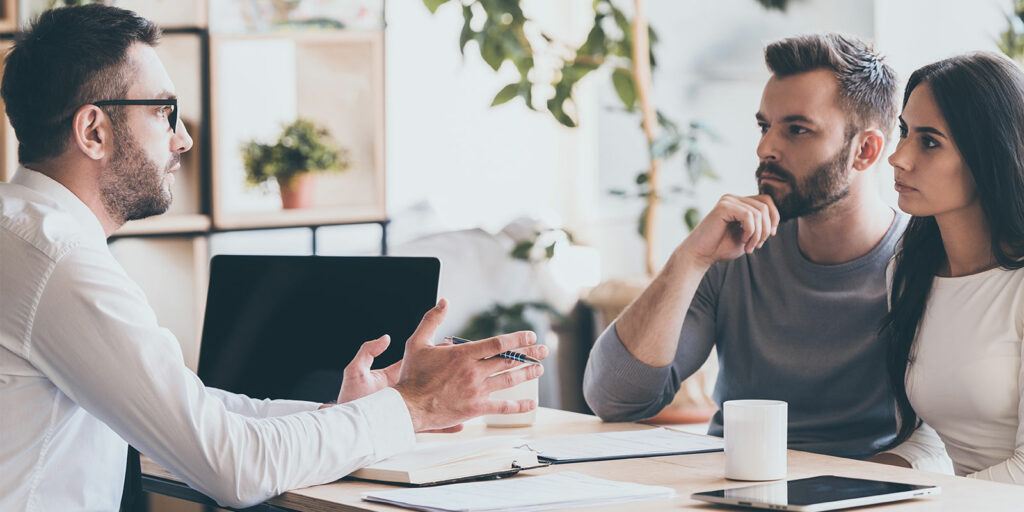 going over social security changes with divorced couple