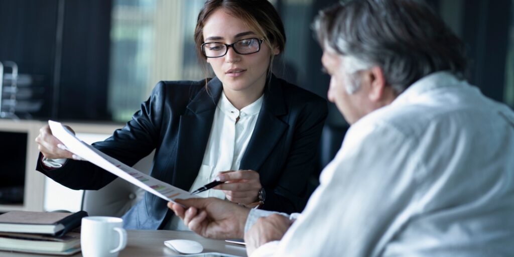 Man going over financial planning in divorce planning