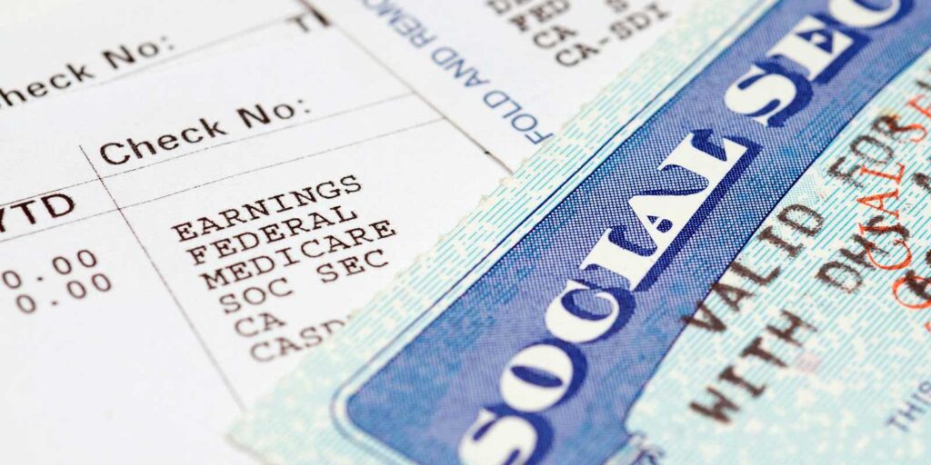 Close up of a social security card