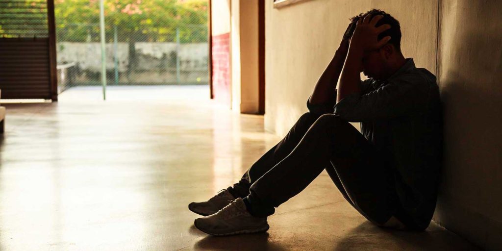 Man contemplating suicide during a divorce