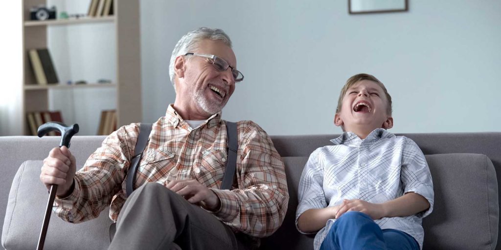 Grandparent with his grandchild