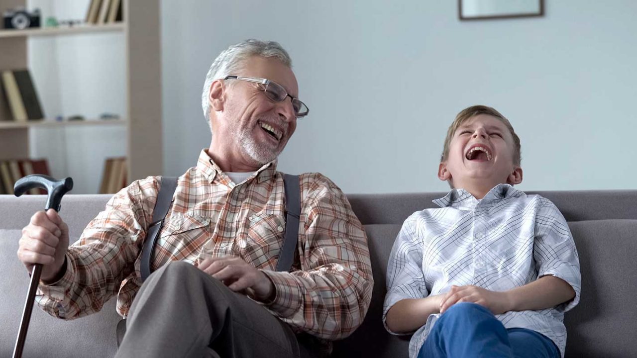 Grandparent with his grandchild