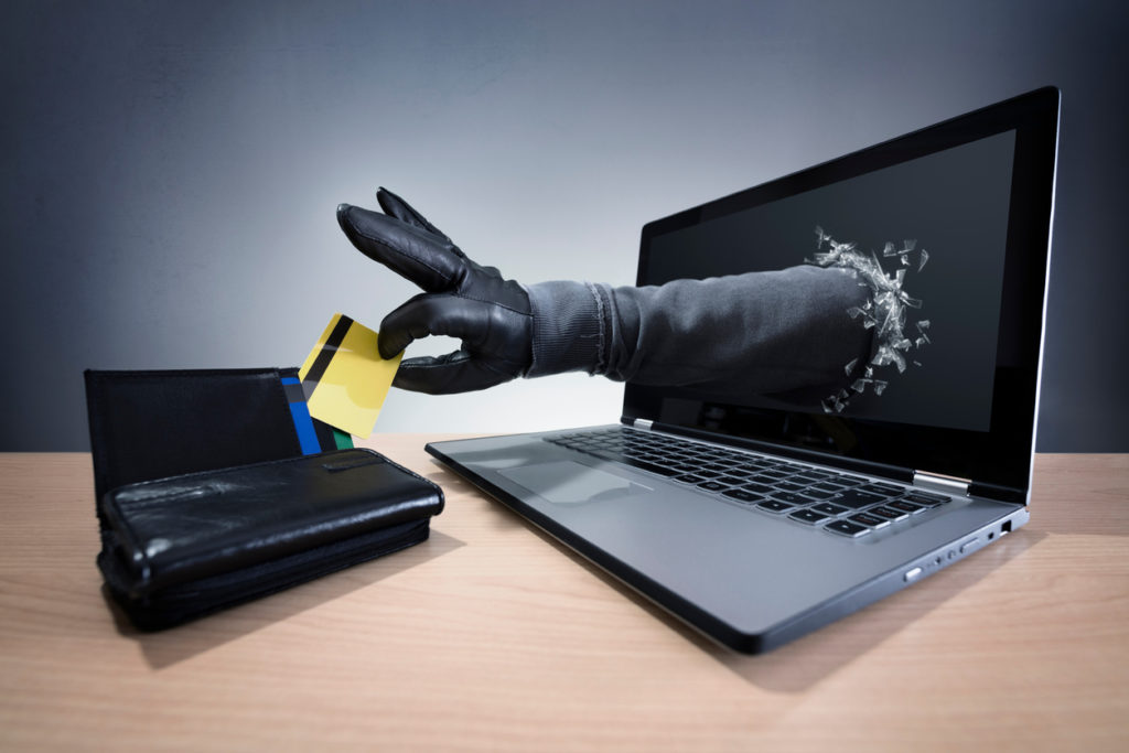 Hacker stealing credit card information