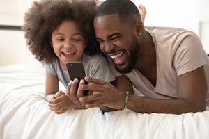 Divorced father enjoying visitation time with daughter