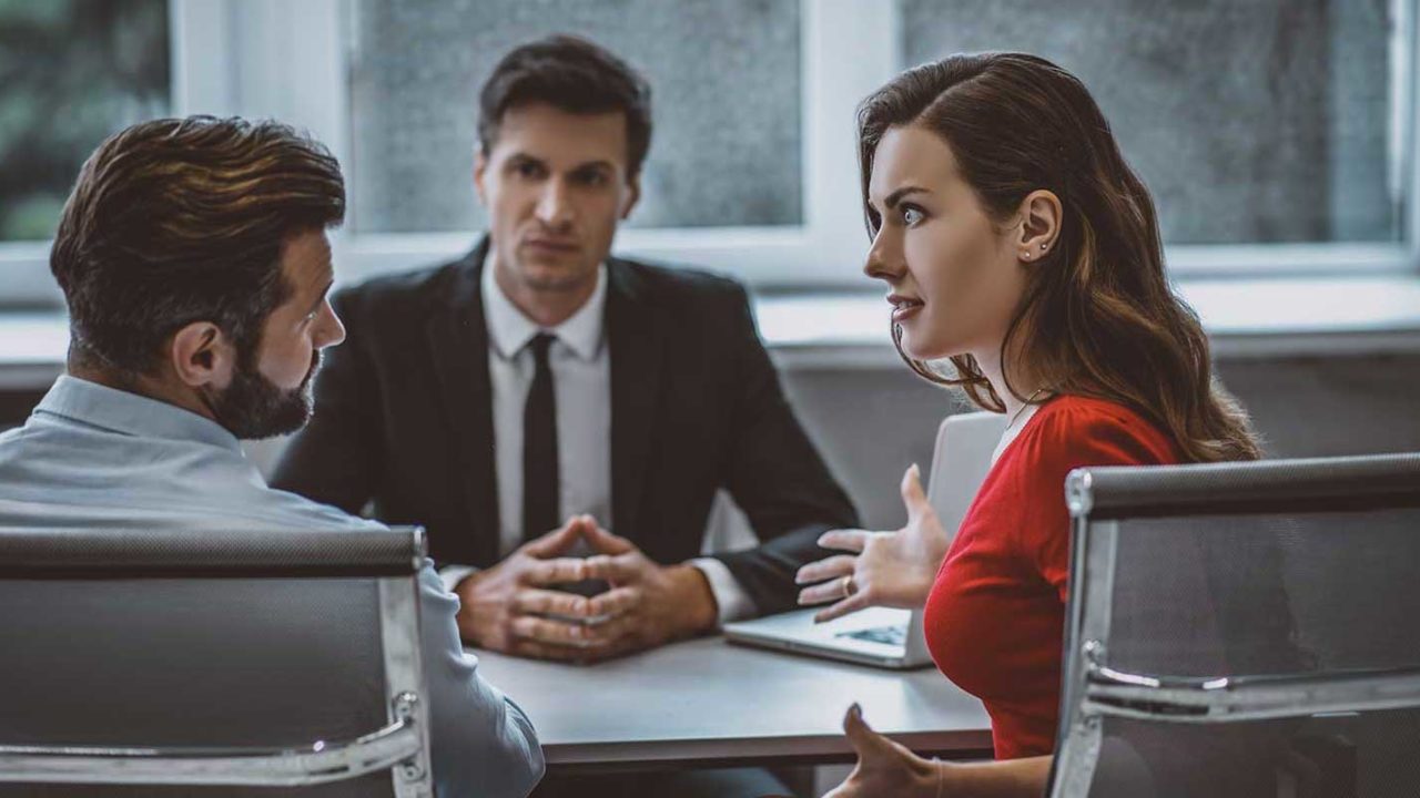 Couple in the middle of divorce mediation