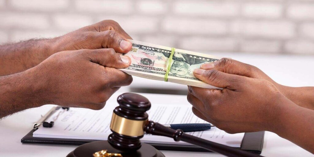 husband and wife dividing money