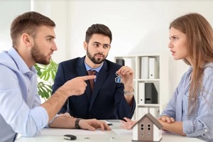 couple fighting for property