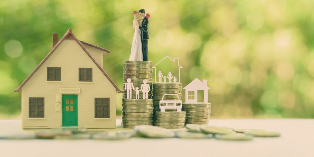sustainable financial goal for family life or married life concept