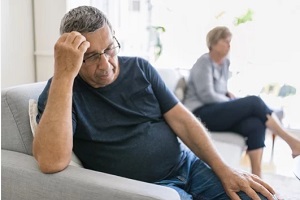 upset couple looking away from each other