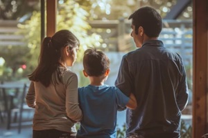 parents exchanging children or children moving between two households