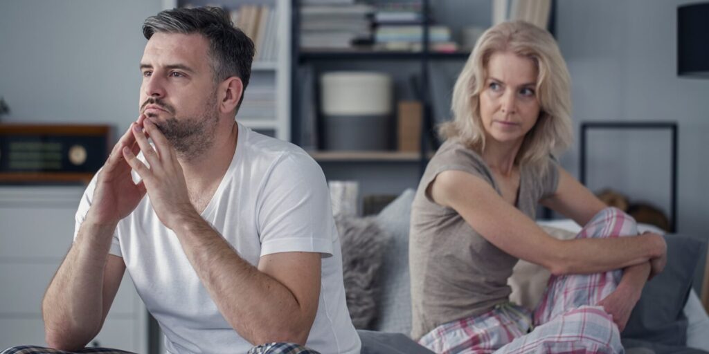 aged couple after fight