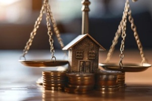 concept of lawsuits, divorce lawsuits and division of real estate assets