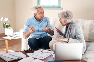 couple arguing over monthly expenses