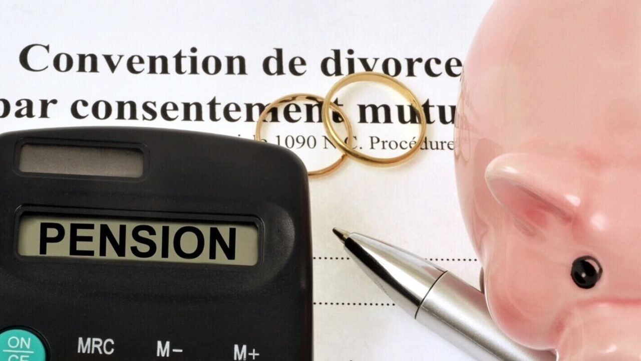 calculator with pension written on it