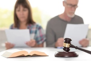 concept of divorce, focus on foreground