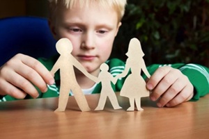 custody, child with paper family
