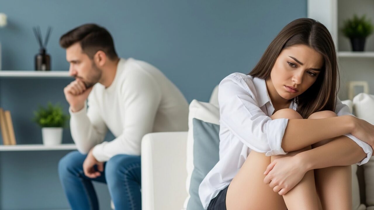 distraught couple after an argument