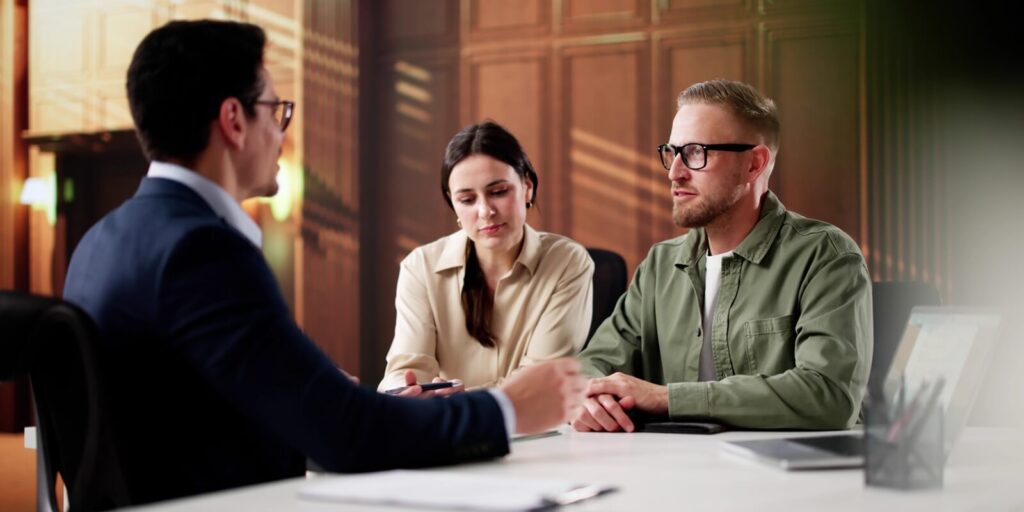 family lawyer consulting on divorce case