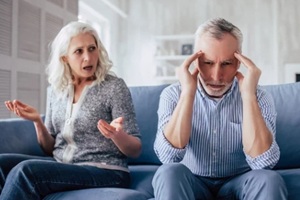 senior couple at home in Howard County, MD