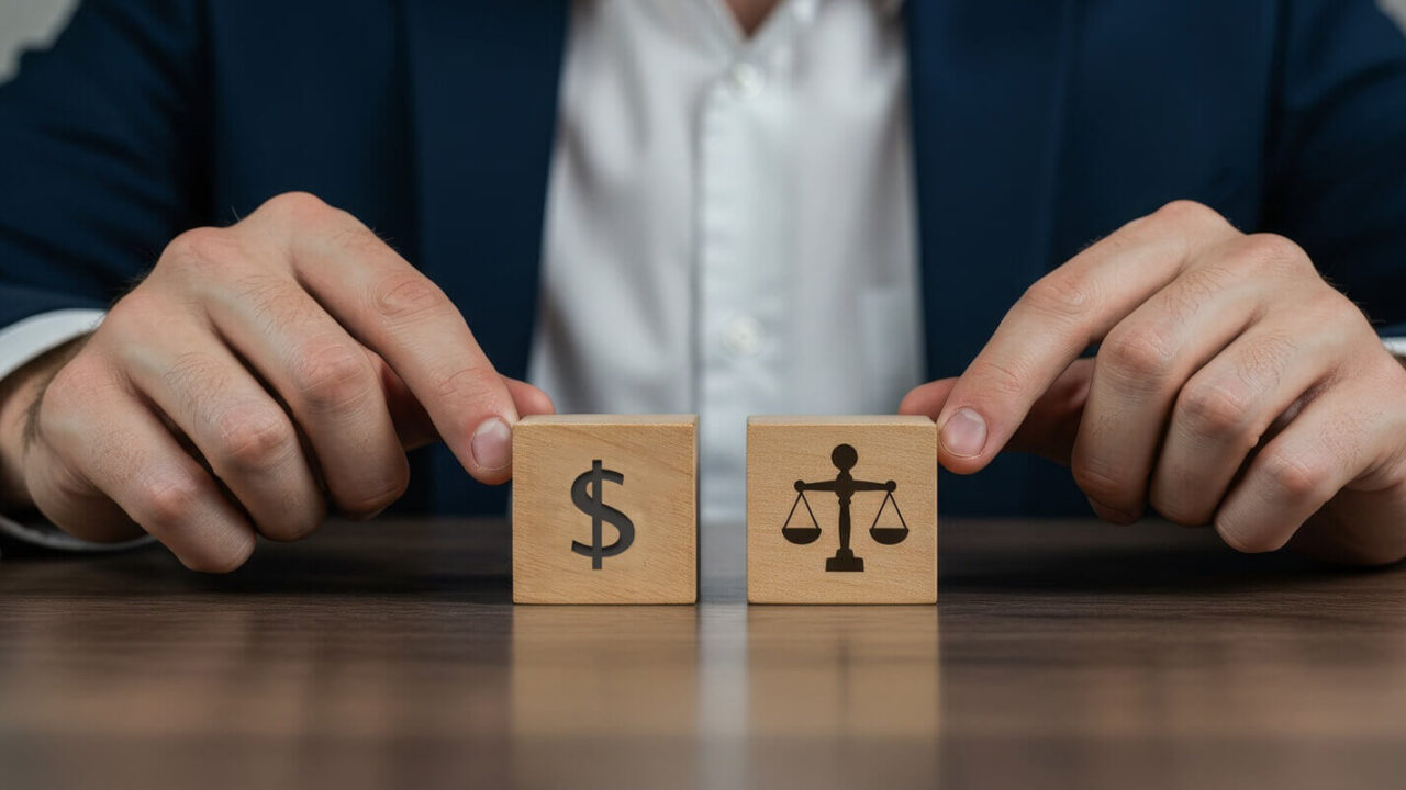 wooden blocks symbolize property division in Maryland divorce