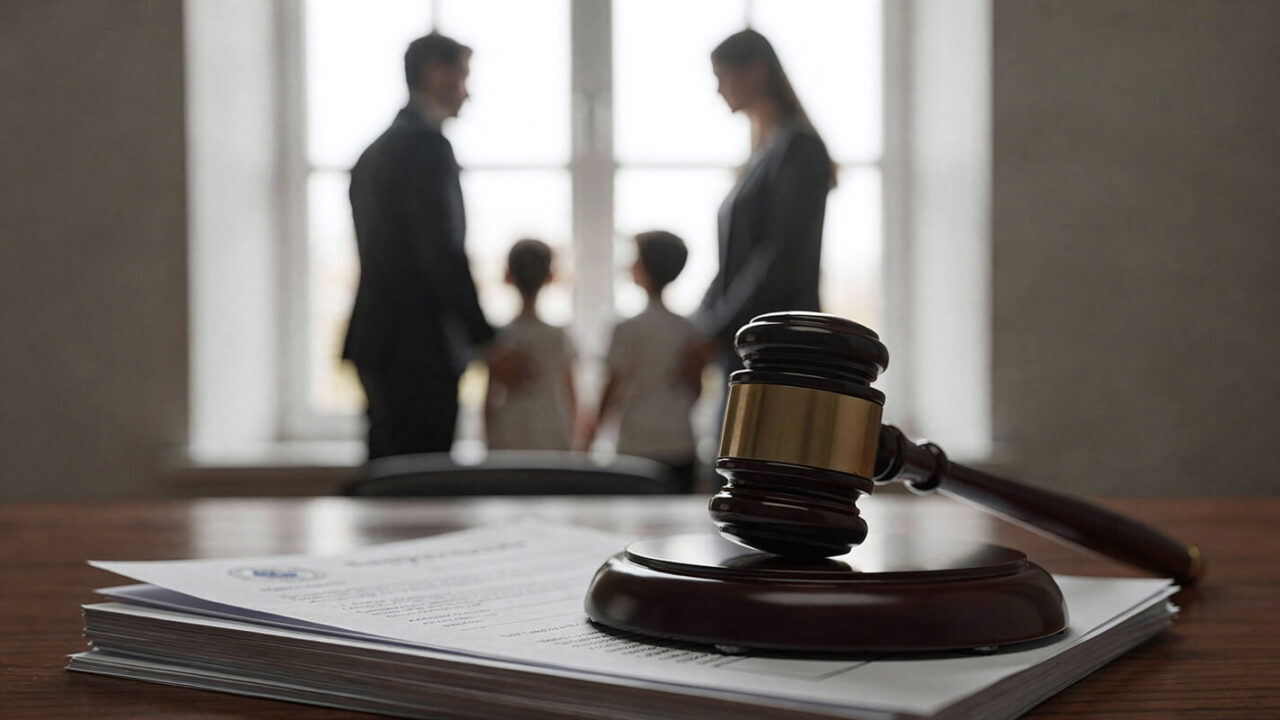 family court decision with gavel and legal documents